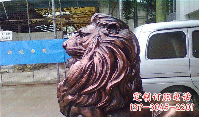 佛山紫铜西洋狮子铜雕 (2)