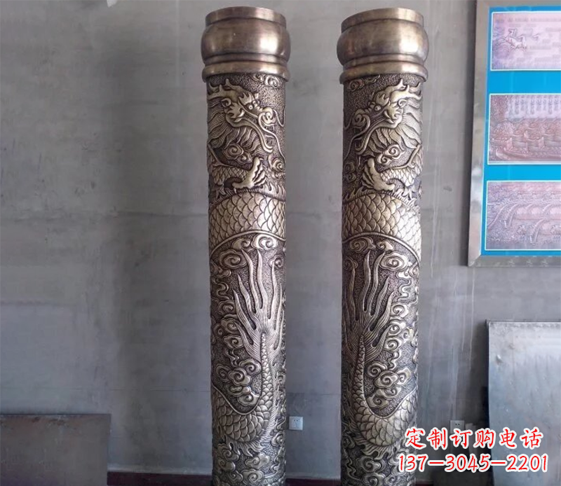佛山铜雕龙柱
