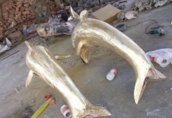 佛山铸铜海豚公园动物铜雕