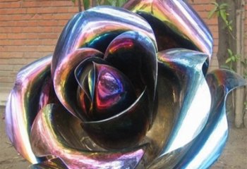 佛山彩色创意不锈钢玫瑰雕塑
