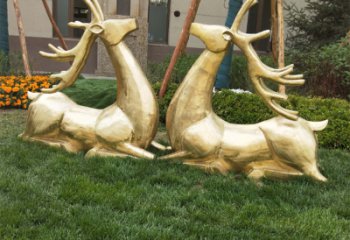 佛山抽象铜鹿雕塑