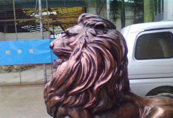 佛山紫铜西洋狮子铜雕 (2)