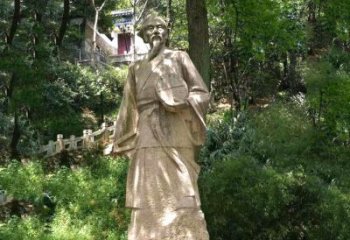 佛山祖冲之公园雕塑-砂岩雕刻的历史名人古代数学家