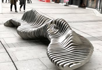 佛山座椅雕塑-商场户外广场班固不锈钢山峦造型座椅雕塑