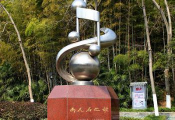 佛山音符雕塑-公园不锈钢镜面创意音符雕塑